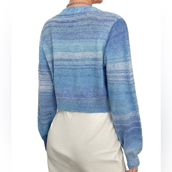 Essnce Space Dye Button Front Crop Cardigan - Picture 2 of 2